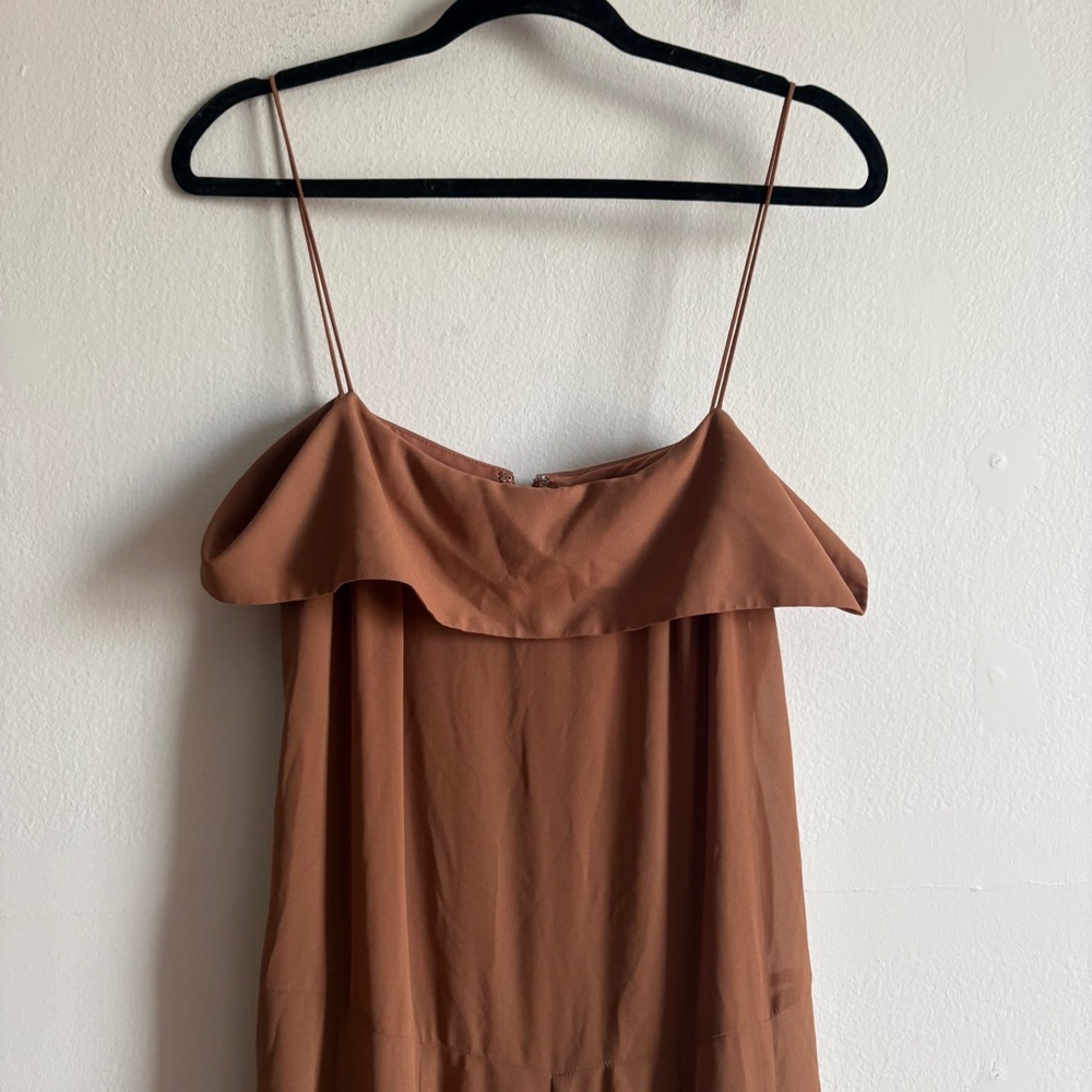H&M Sz M Brown Flowy Minimalist Maxi Dress - Picture 4 of 12